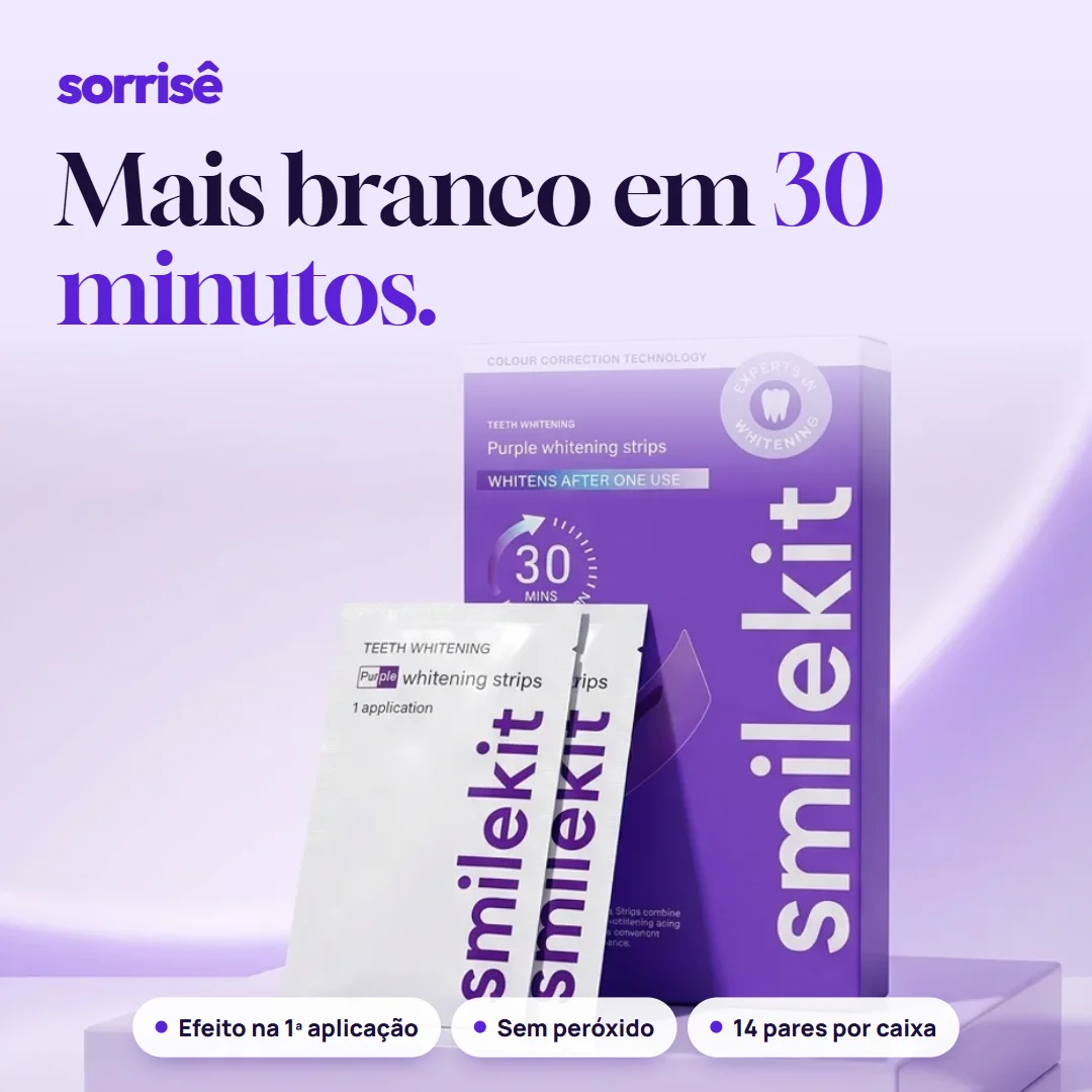Ultra Violeta 2.0 Sorrisê: caixa com sachês individuais. Mais branco em 30 minutos.